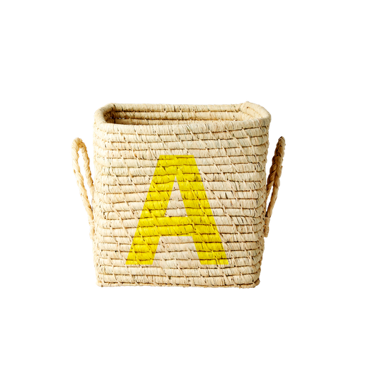 Rice - Raffia Square Basket - A