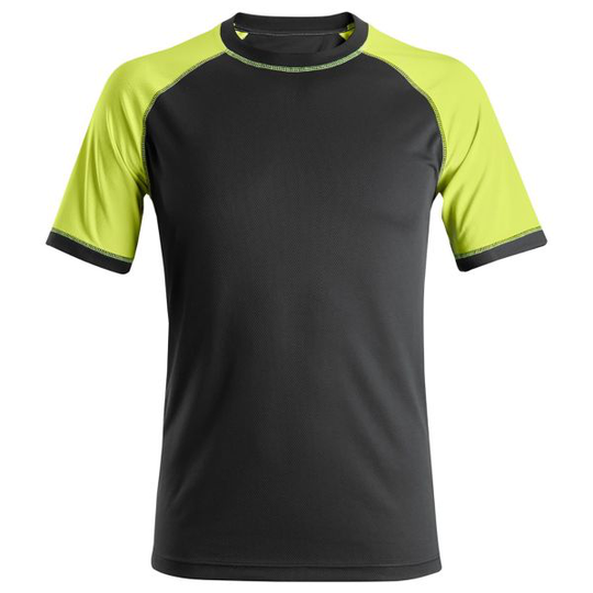 Snickers 2505 T-paita musta/neonkeltainen XS