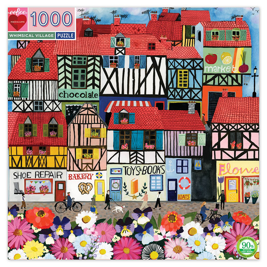 eeBoo - Puzzle - Whimsical Village , 1000 pc ( EPZTWSV)