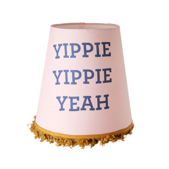 Rice - Lamp Shade 'YIPPIE YIPPIE YEAH' Large Dia 18 cm - Pink