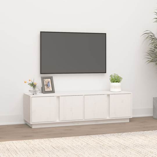 vidaXL TV-taso valkoinen 140x40x40 cm täysi mänty