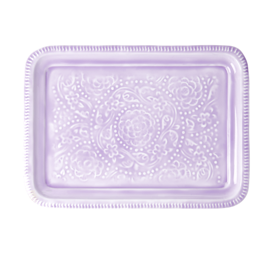 Rice - Metal Rectangular Tray - Lavender