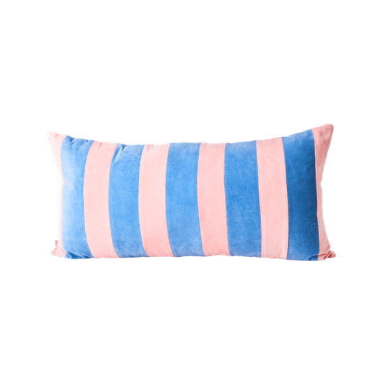 Rice - Rectangular Cushion with Pink and Gendarme Stripes Large