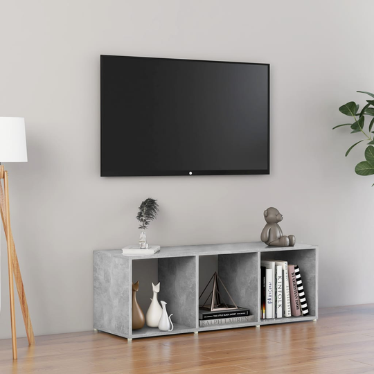 vidaXL TV-taso betoninharmaa 107x35x37 cm lastulevy