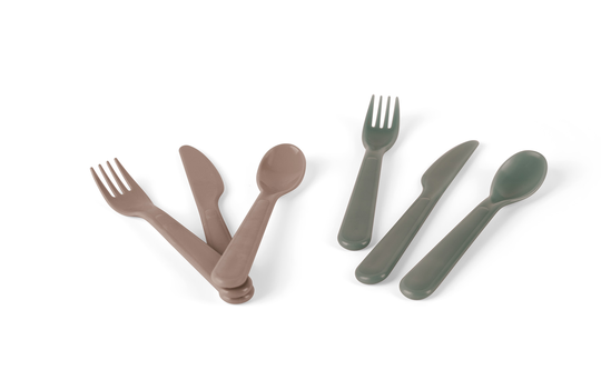 Dantoy - Tiny Biobased Cutlery Set - Mocca&Dark (6251)