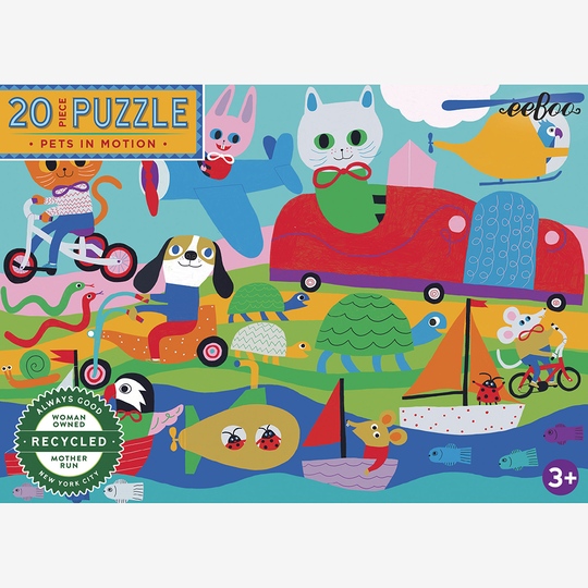 eeBoo - Puzzle 20 pcs - Pets in Motion - (EPZPMO