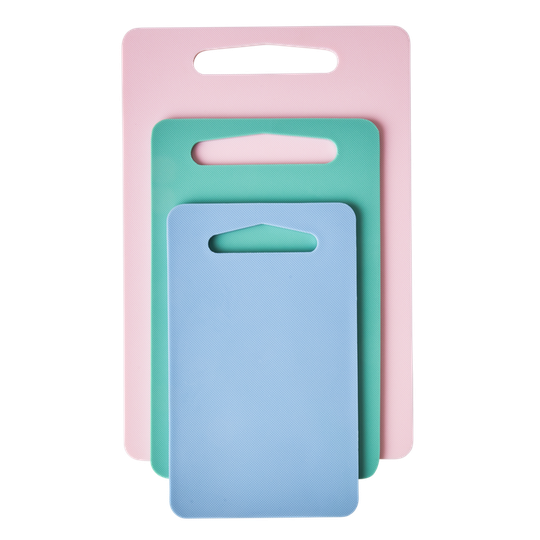 Rice - Plastic Chopping Boards in 3 Set - Pink, Green and Gendarme Blue