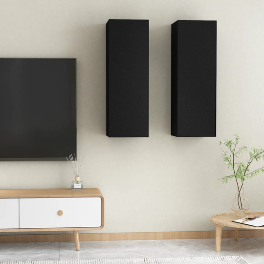 vidaXL TV-tasot 2 kpl musta 30,5x30x90 cm lastulevy