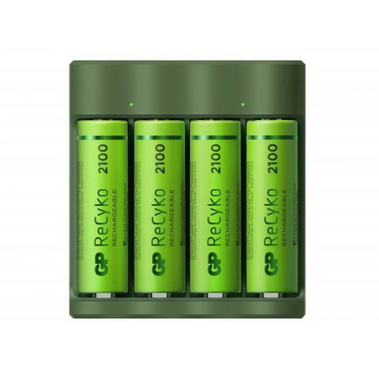 GP Batteries ReCyko Everyday B421 Akkulaturi AA-akkuparistoilla, 4 latauskanavaa