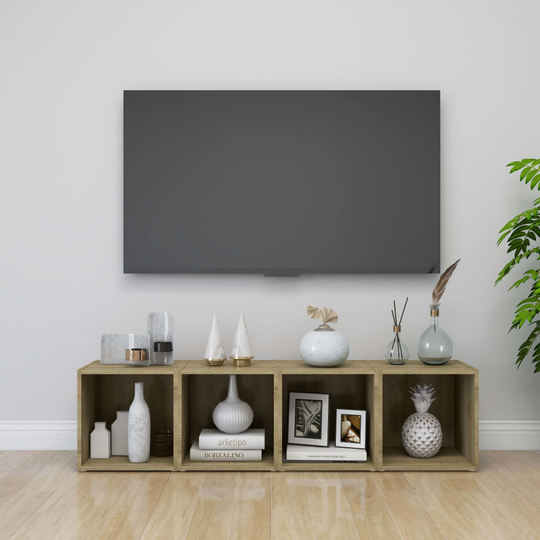 vidaXL TV-tasot 4 kpl Sonoma-tammi 37x35x37 cm lastulevy