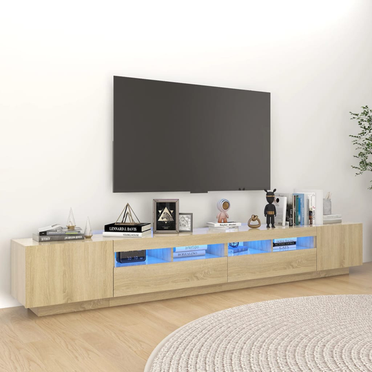 vidaXL TV-taso LED-valoilla Sonoma-tammi 260x35x40 cm