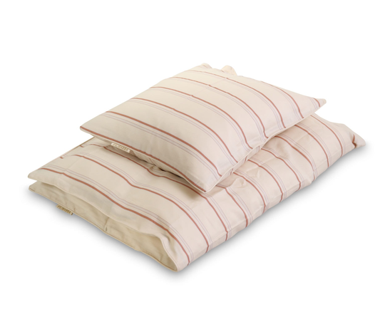 Filibabba - Junior Bedlinen GOTS Organic - Balance stripes Rose