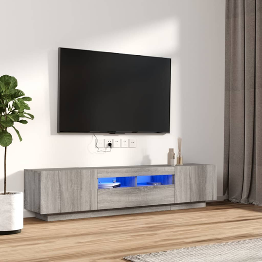 vidaXL 2-osainen TV-kaappisarja LED-valoilla harm. Sonoma tekninen puu
