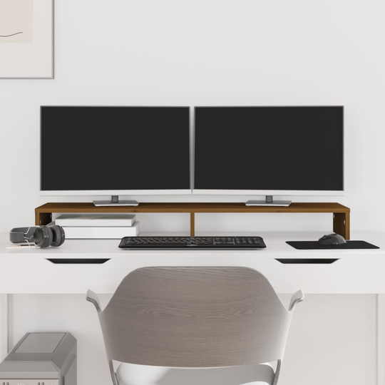 vidaXL Näyttökoroke hunajanruskea 100x27x10 cm täysi mänty