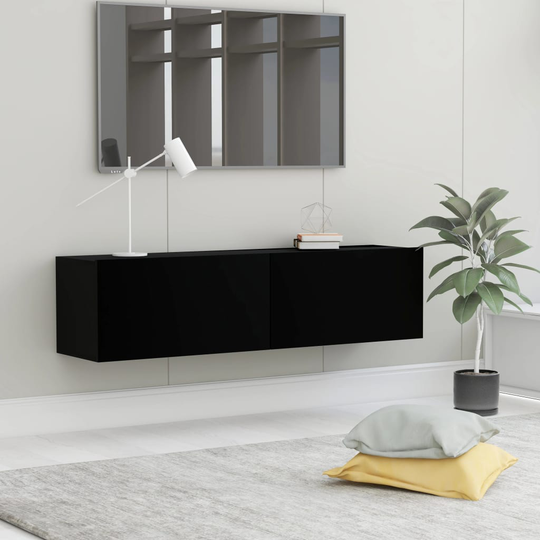 vidaXL TV-taso musta 120x30x30 cm lastulevy