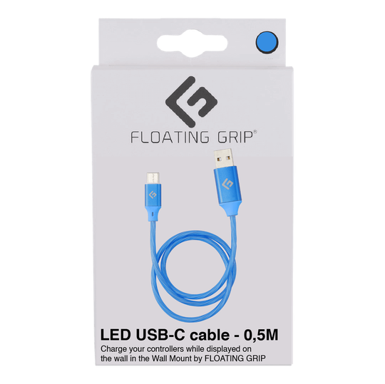 Floating Grip 0,5M LED USB-C Cable (Blue)