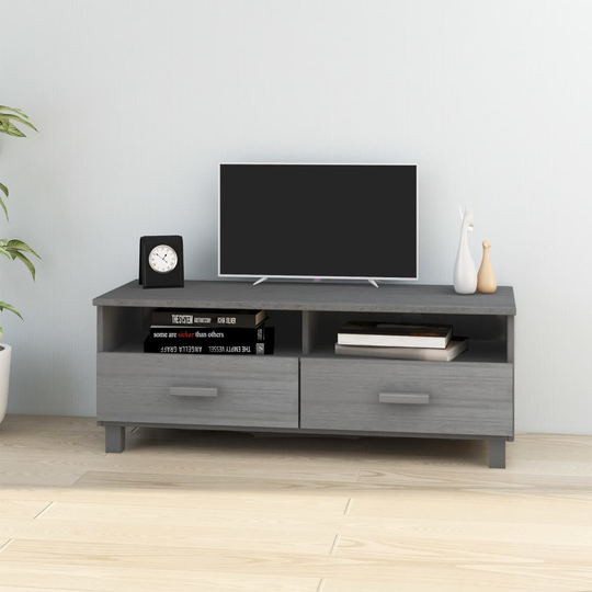 vidaXL TV-taso tummanharmaa 106x40x40 cm täysi mänty