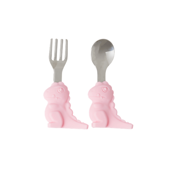 Rice - Stainless Steel Kids Cutlery Pink