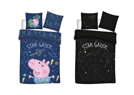 Bed Linen - Junior Size 100 x 140 cm - Glow in the dark - George Pig (1000408)