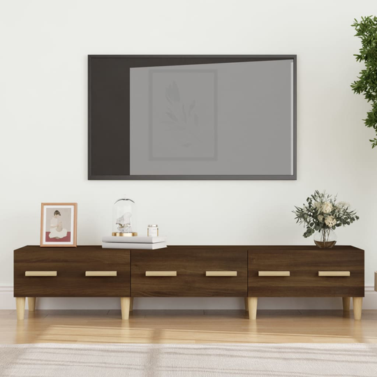 vidaXL TV-taso ruskea tammi 150x34,5x30 cm tekninen puu