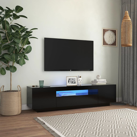 vidaXL TV-taso LED-valoilla musta 160x35x40 cm