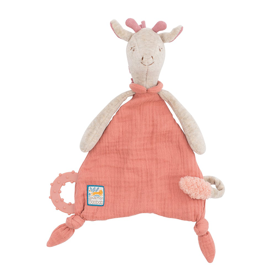 Moulin Roty - Giraffe comforter with pacifier holder - (669017)