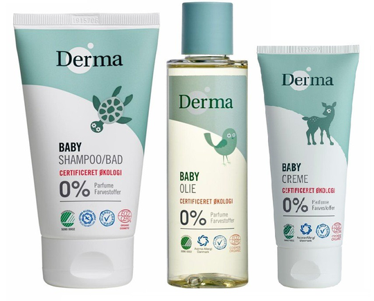 Derma - Eco Baby Shampoo/Bath 150 ml + Oil 150 ml + Cream 100 ml