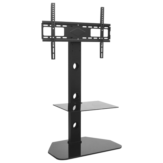 vidaXL Kääntyvä TV-lattiateline VESA 600x400 mm hyllyllä