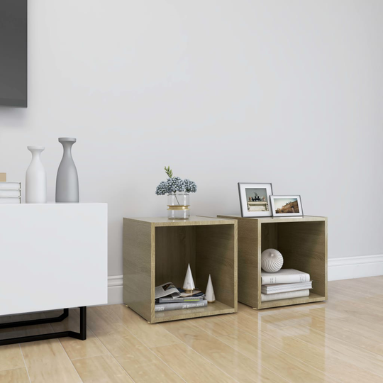 vidaXL TV-tasot 2 kpl Sonoma-tammi 37x35x37 cm lastulevy