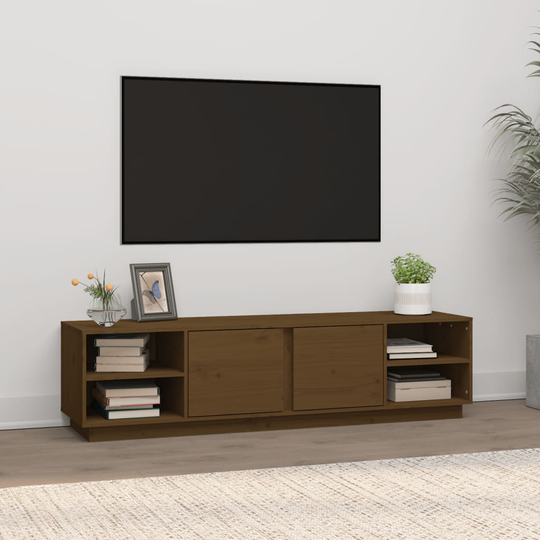 vidaXL TV-taso hunajanruskea 156x40x40 cm täysi mänty
