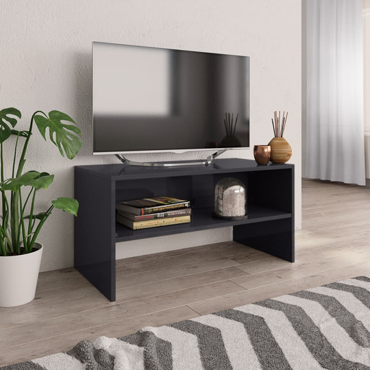 vidaXL TV-taso korkeakiilto harmaa 80x40x40 cm lastulevy