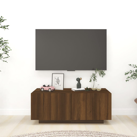 vidaXL TV-taso ruskea tammi 100x35x40 cm tekninen puu