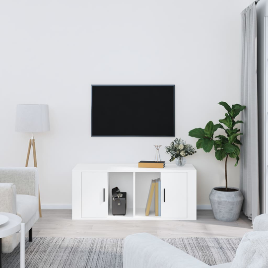 vidaXL TV-taso valkoinen 100x35x40 cm tekninen puu