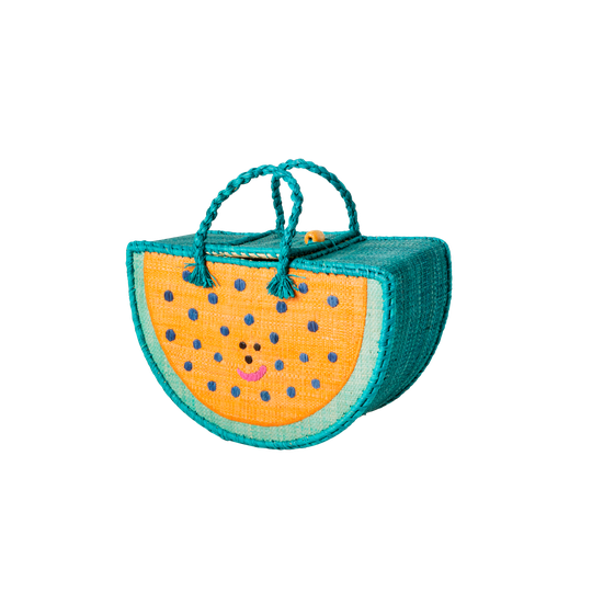 Rice - Raffia Watermelon Shape Bag - Small