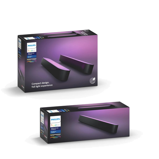 Philips Hue - Play Light Bar 2-Pack&Extension - Black - Bundle