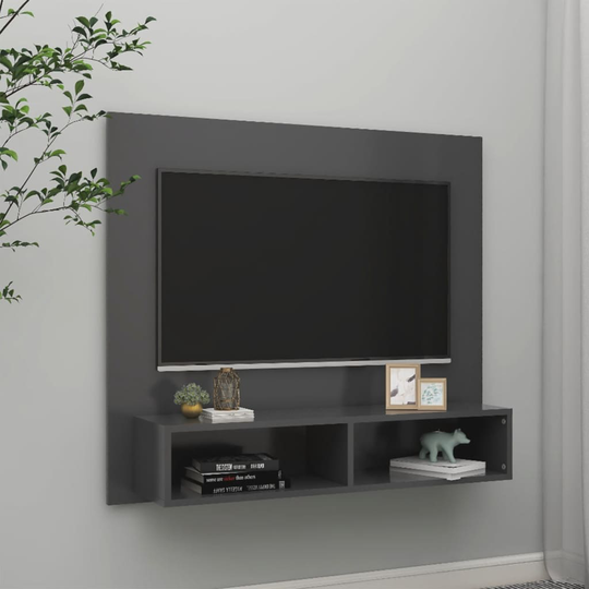 vidaXL TV-taso seinälle harmaa 102x23,5x90 cm lastulevy