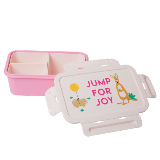 Rice - Lunchbox w. 3 Inserts - Pink Party Animal Print