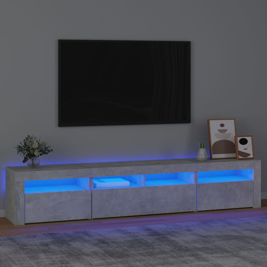 vidaXL TV-taso LED-valoilla betoninharmaa 210x35x40 cm