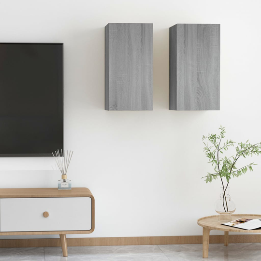 vidaXL TV-tasot 2 kpl harmaa Sonoma 30,5x30x60 cm lastulevy