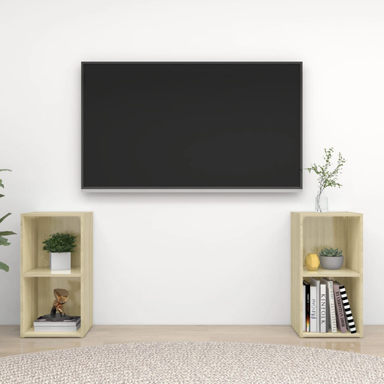 vidaXL TV-tasot 2 kpl Sonoma-tammi 72x35x36,5 cm lastulevy