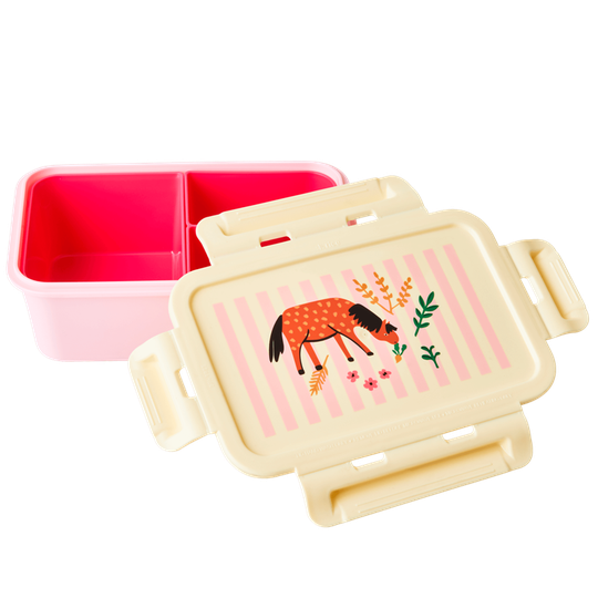 Rice - Lunchbox with 3 Inserts Pink Farm Print