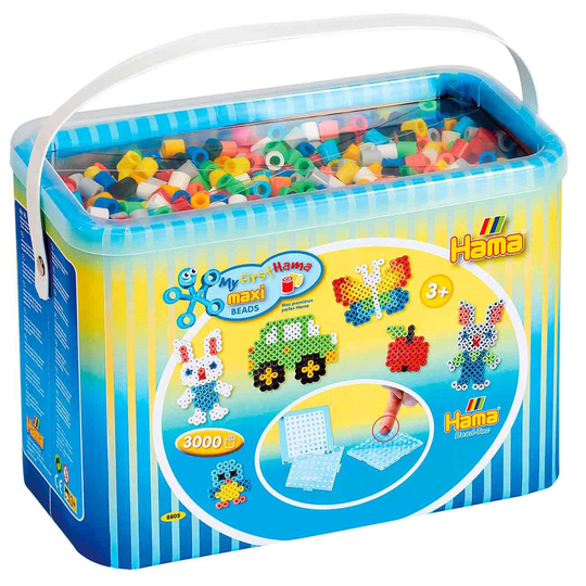 HAMA - Maxi Beads - Beads 3000 pcs. + 3 pin plates (388805)