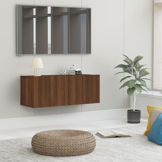 vidaXL TV-taso ruskea tammi 80x30x30 cm tekninen puu