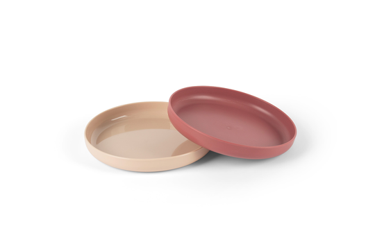 Dantoy - Tiny Biobased Plate Set - Nude&Ruby Red (6240)