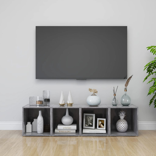vidaXL TV-tasot 4 kpl betoninharmaa 37x35x37 cm lastulevy