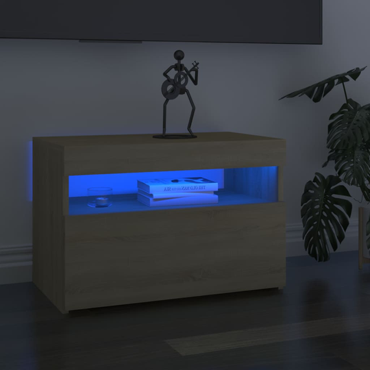 vidaXL TV-taso LED-valoilla Sonoma-tammi 60x35x40 cm