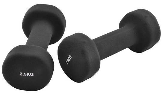 Inshape - Fitness Dumbbells 2 x 2,5 kg - Black (17162)