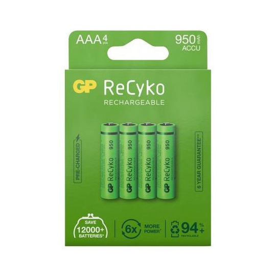 GP Batteries ReCyko 950 Akku ladattava, AAA, 4 kpl