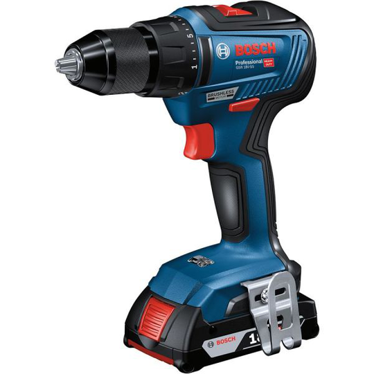 Bosch GSR 18V-55 Porakone-ruuvinväännin mukana L-BOXX, 4,0 Ah:n akut ja laturi