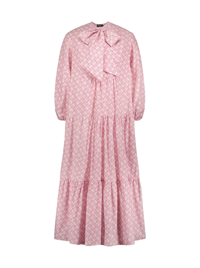 Runsashelmainen pink ananas bowtie mekko